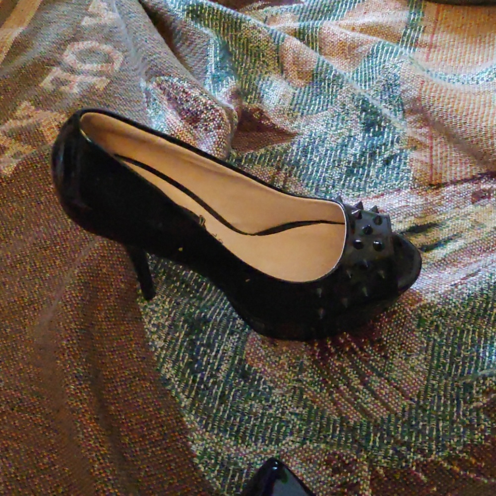 Black high heels with spikes